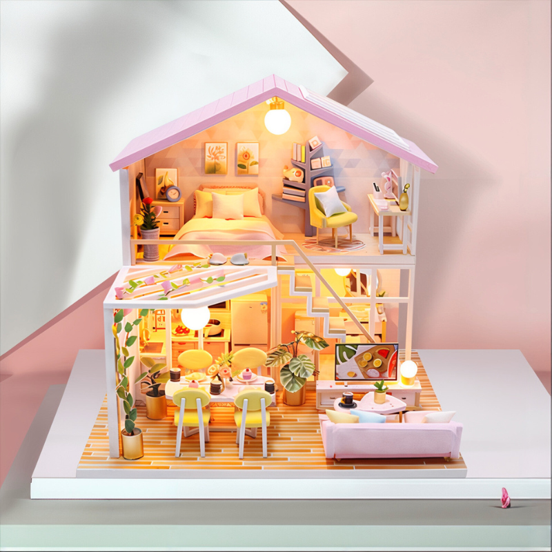 Maison Miniature Manoir Rose